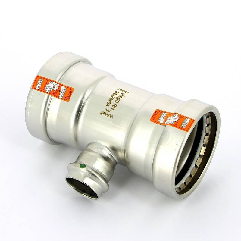 Тройник пресс нержавеющая сталь Viega Sanpress Inox XL 64х28х64 мм 578060