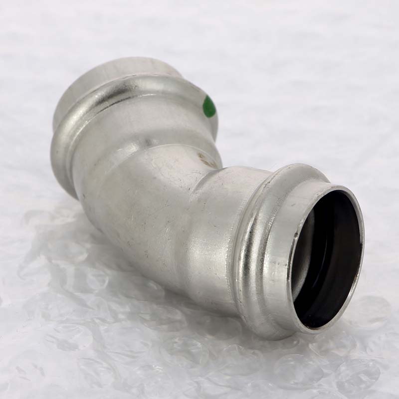 Угольник пресс 45° Viega Sanpress Inox 28 мм нержавеющая сталь 435806