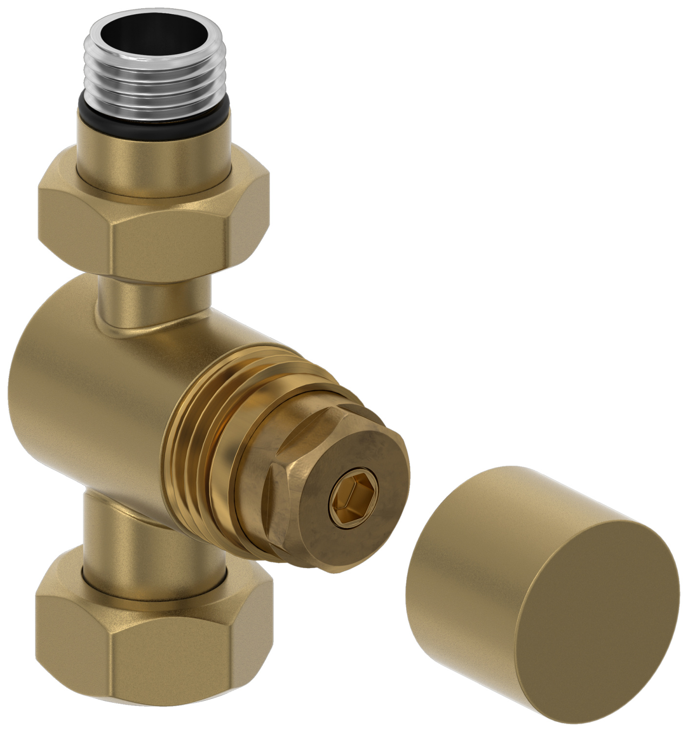 Вентиль регулирующий прямой Сунержа Шестигранник G 1/2 x G 3/4 золотой шёлк матовый 32-1405-1234