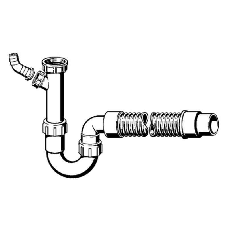 Сифон трубный для мойки Viega 40/50 мм с универсальным отводом 101633