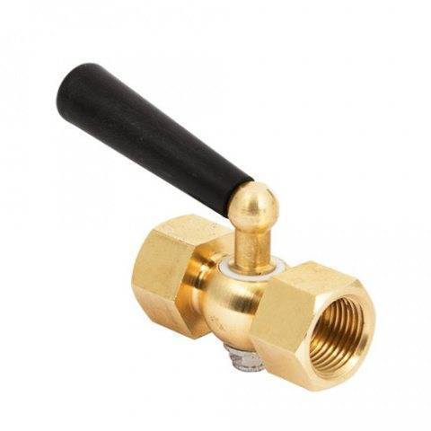 Кран для манометра Росма ВВ G1/2 x M20x1.5 ручка черная 6782