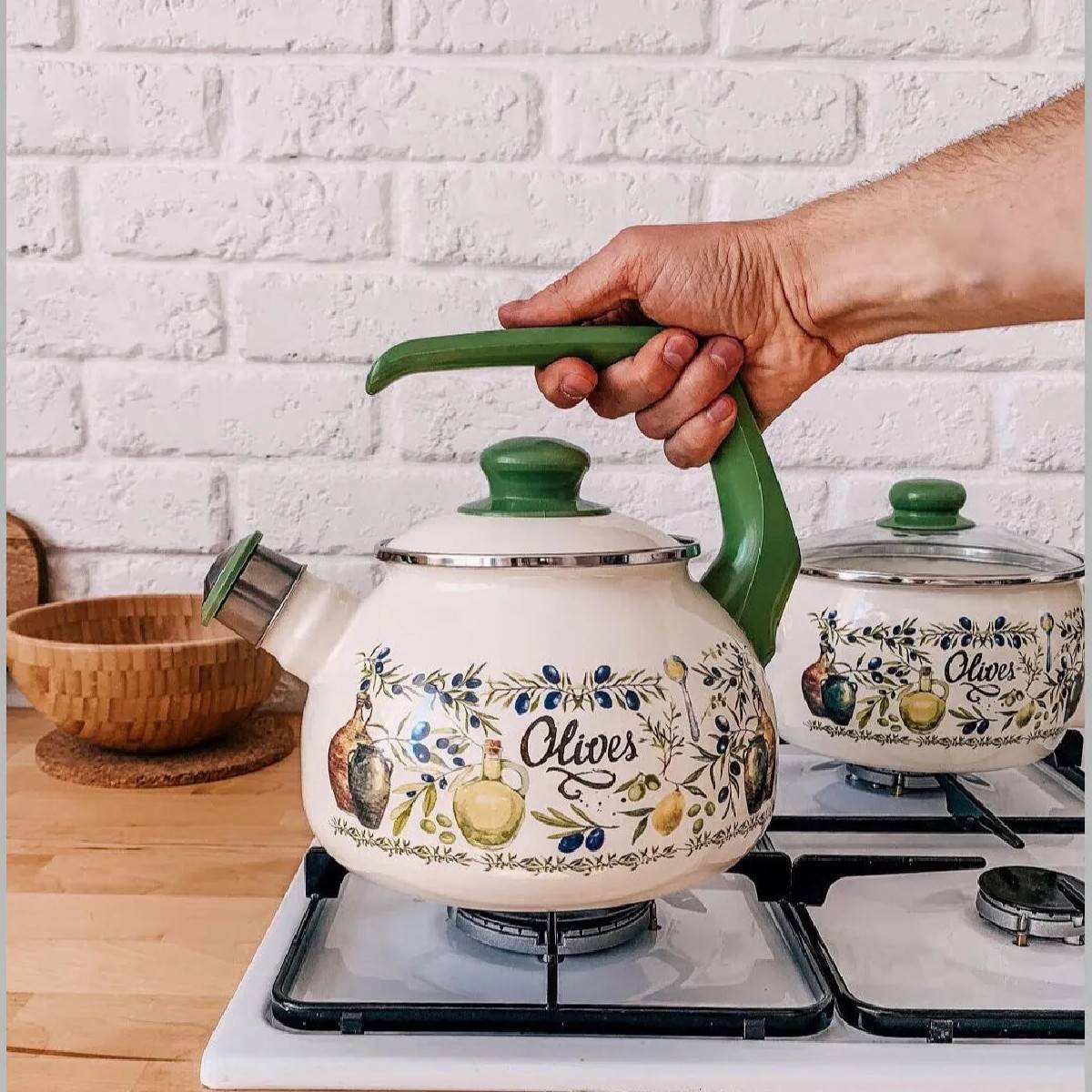 Чайник эмалированный Metrot Олива 2.5 л 7304