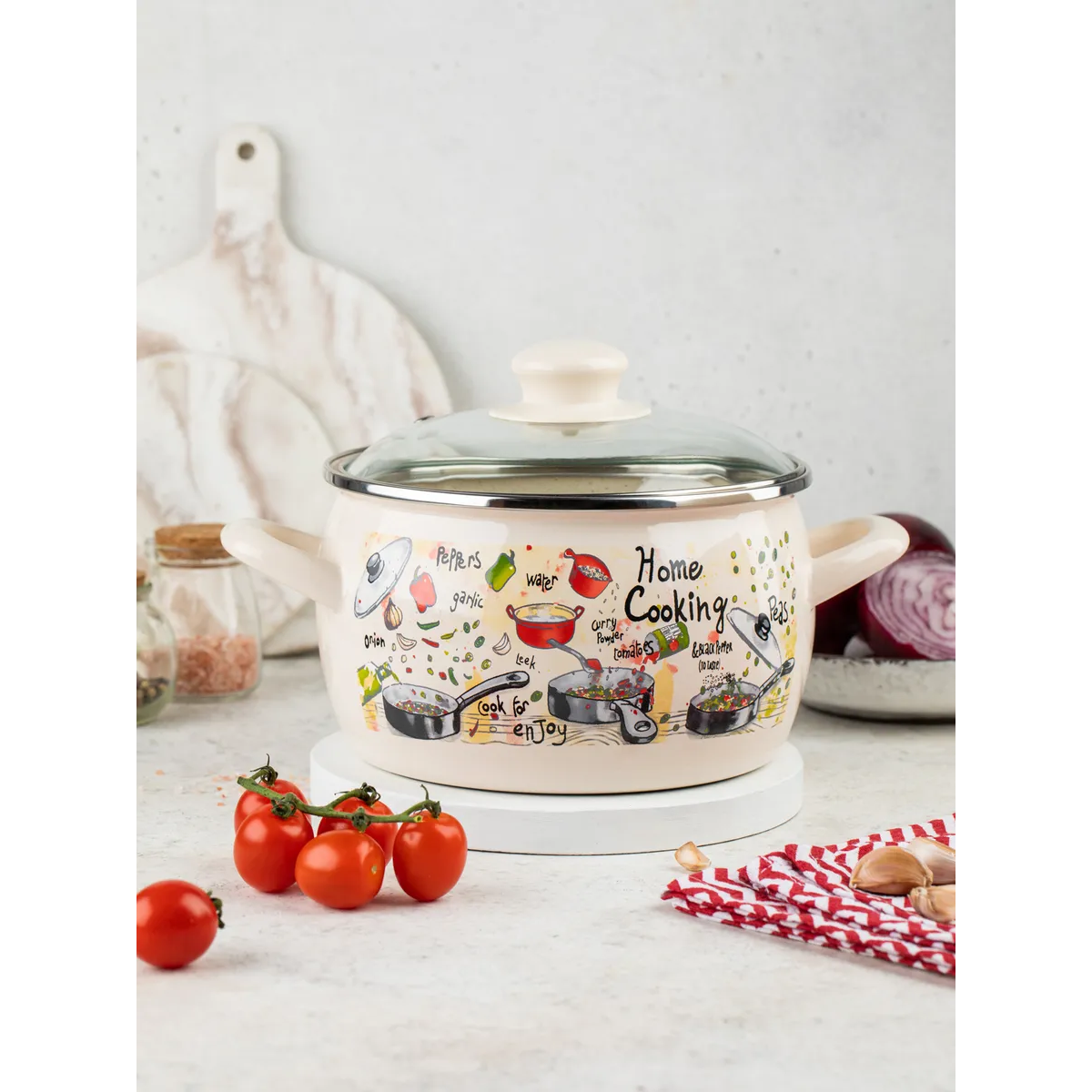 Кастрюля эмалированная Metrot Гурман 3.3 л 7254