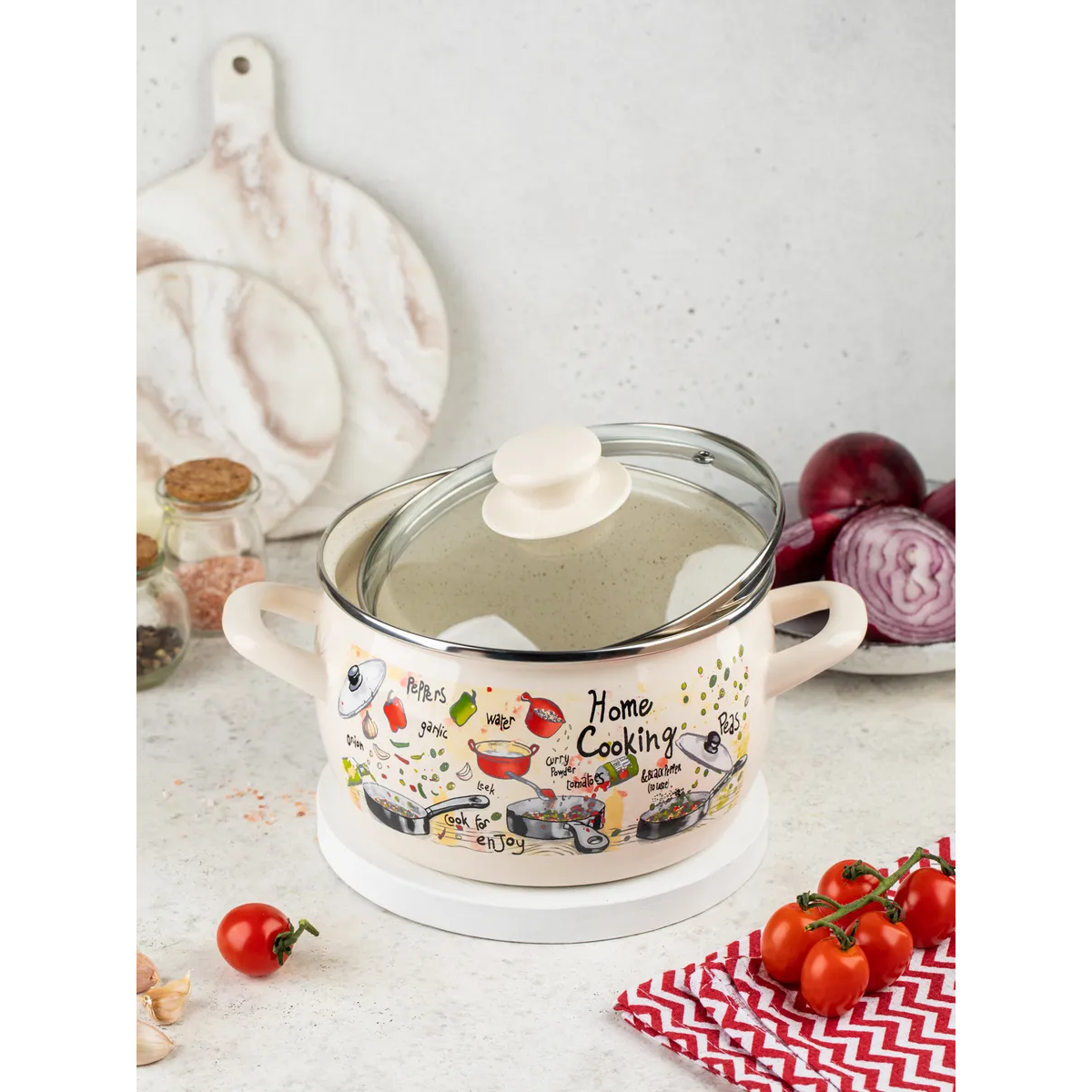 Кастрюля эмалированная Metrot Гурман 3.3 л 7254