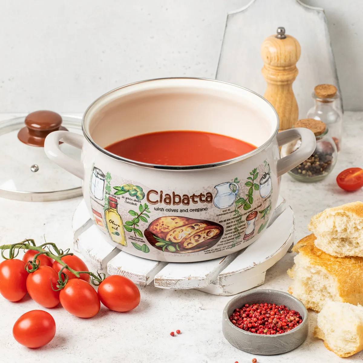 Кастрюля эмалированная Metrot Чиабатта 5.7 л 7249