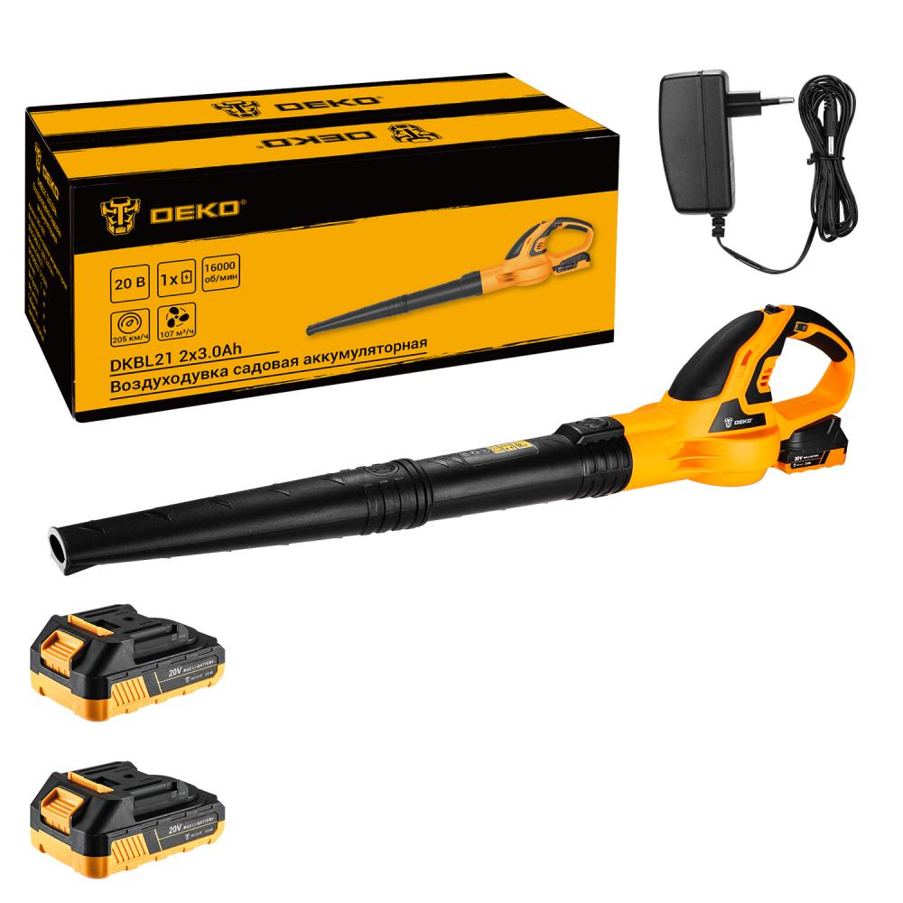 Воздуходувка аккумуляторная DEKO DKBL21 20 В 2x4.0 Ач 063-4307