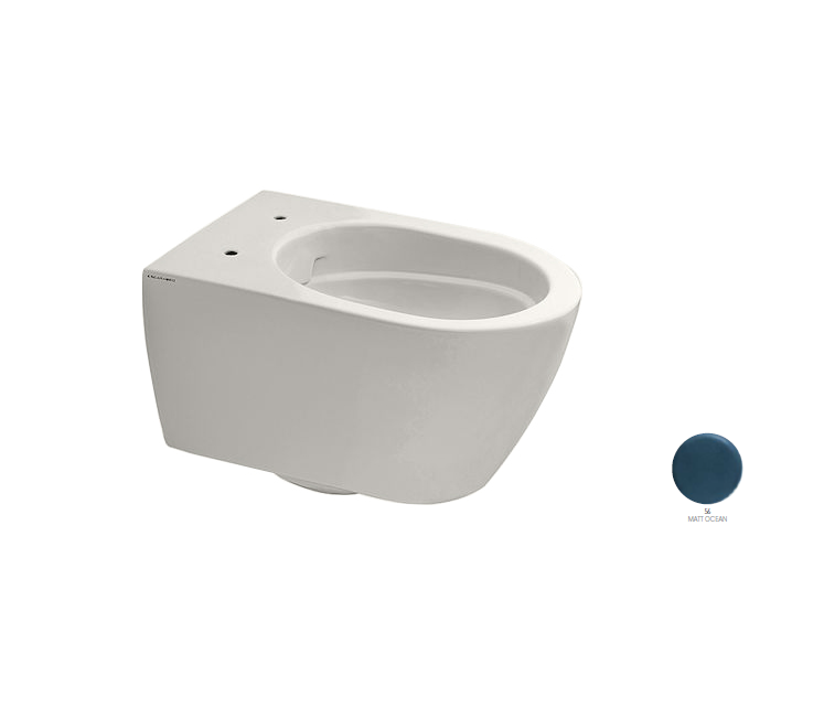 Унитаз подвесной Scarabeo Glam 360x505x360 мм безободковый цвет Ocean matt 5201/TW 56