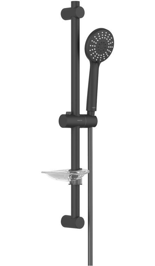 Душевой гарнитур Aquanet Бетта 3jet 60 см матовый черный AQ2015MB