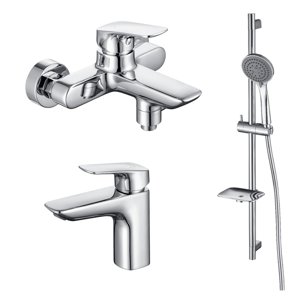 Набор смесителей 3 в 1 Aquanet Vega (AQ1010CR+AQ1040CR+AQ2011CR) хром AQ1030CR