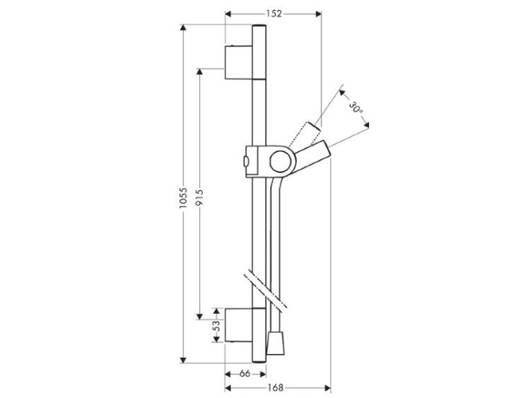 Штанга для душа Hansgrohe Axor Uno 900 мм цвет шлифованный никель 27989820