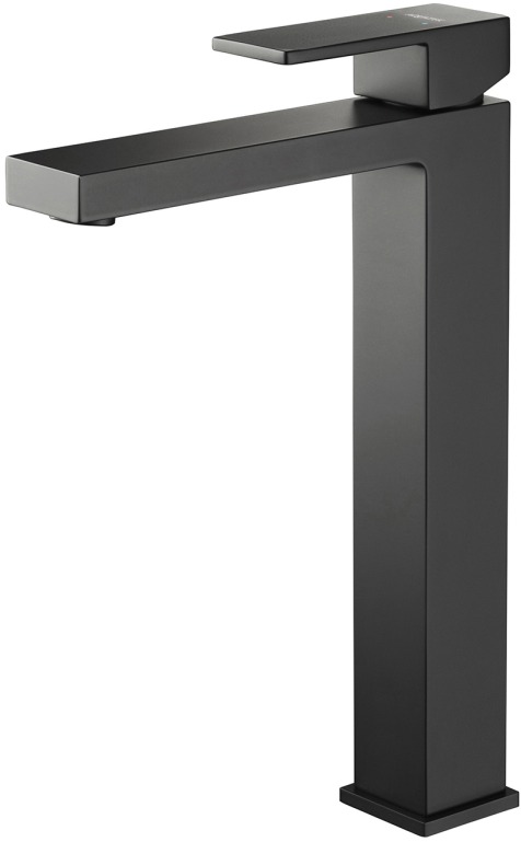 Смеситель для раковины Aquanet Либра высокий 257 мм без донного клапана матовый черный AQ1604MB