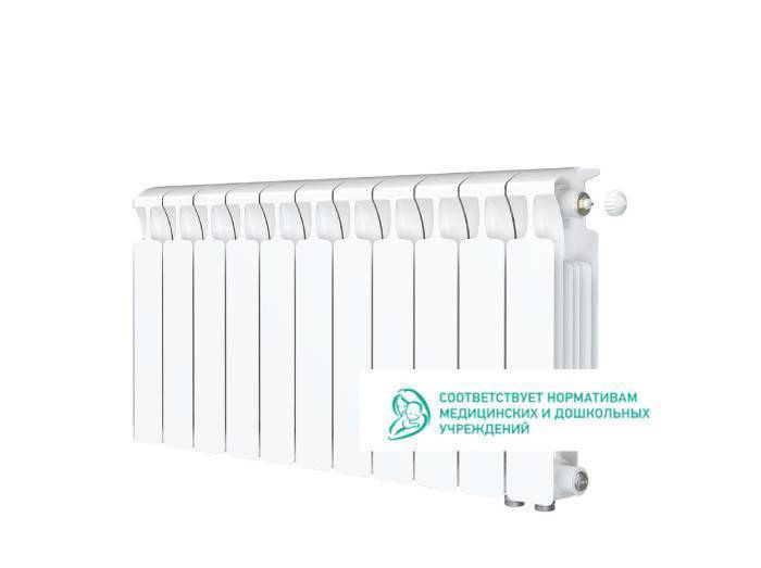 Радиатор биметаллический RIFAR Monolit Ventil 350 11 секций нижнее правое подключение белый R-MN-350-11-VR RAL 9016