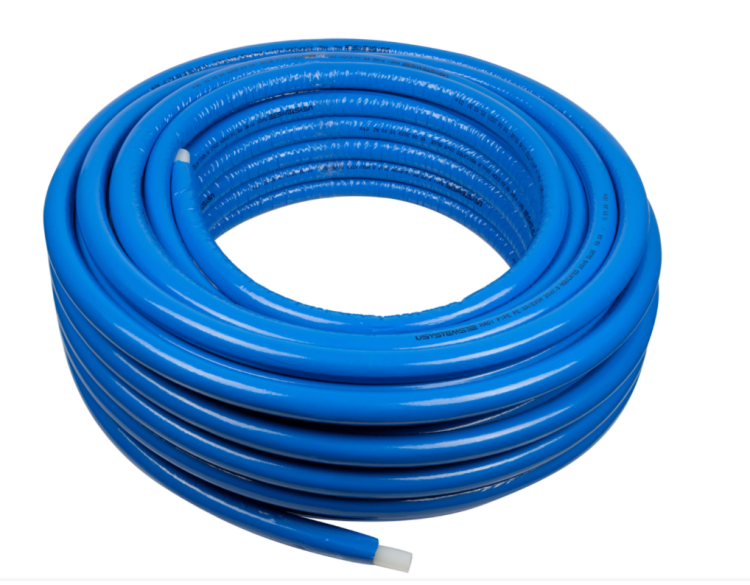 Труба из сшитого полиэтилена USYSTEMS Radi Pipe 16x2.2 мм PN10 в теплоизоляции 13 мм синяя бухта 50 м 1237328