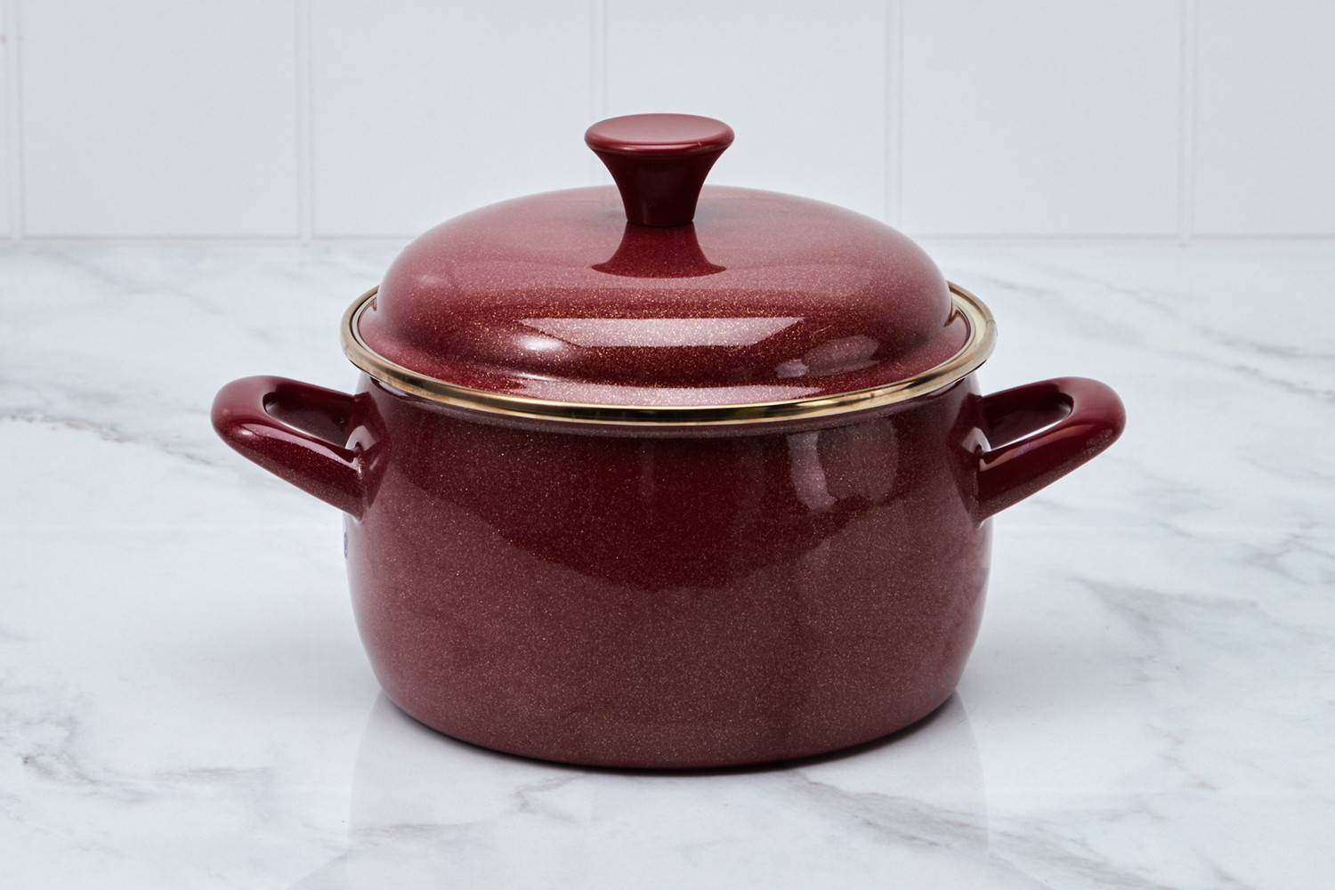 Кастрюля эмалированная Metrot Бордо с металлической крышкой 5.7 л 7417