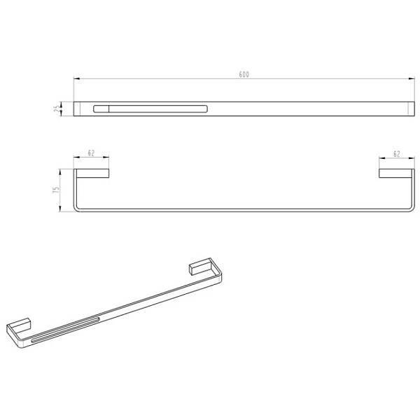 Полотенцедержатель Boheme Q 60 см черный 10942-B