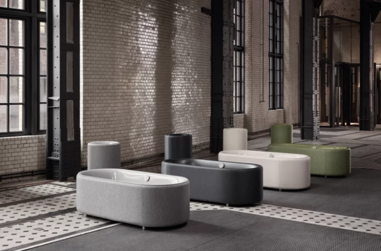 Текстильная обивка Bette BetteLux Oval Couture для ванны 1850x850 мм цвет Carbon B804-853