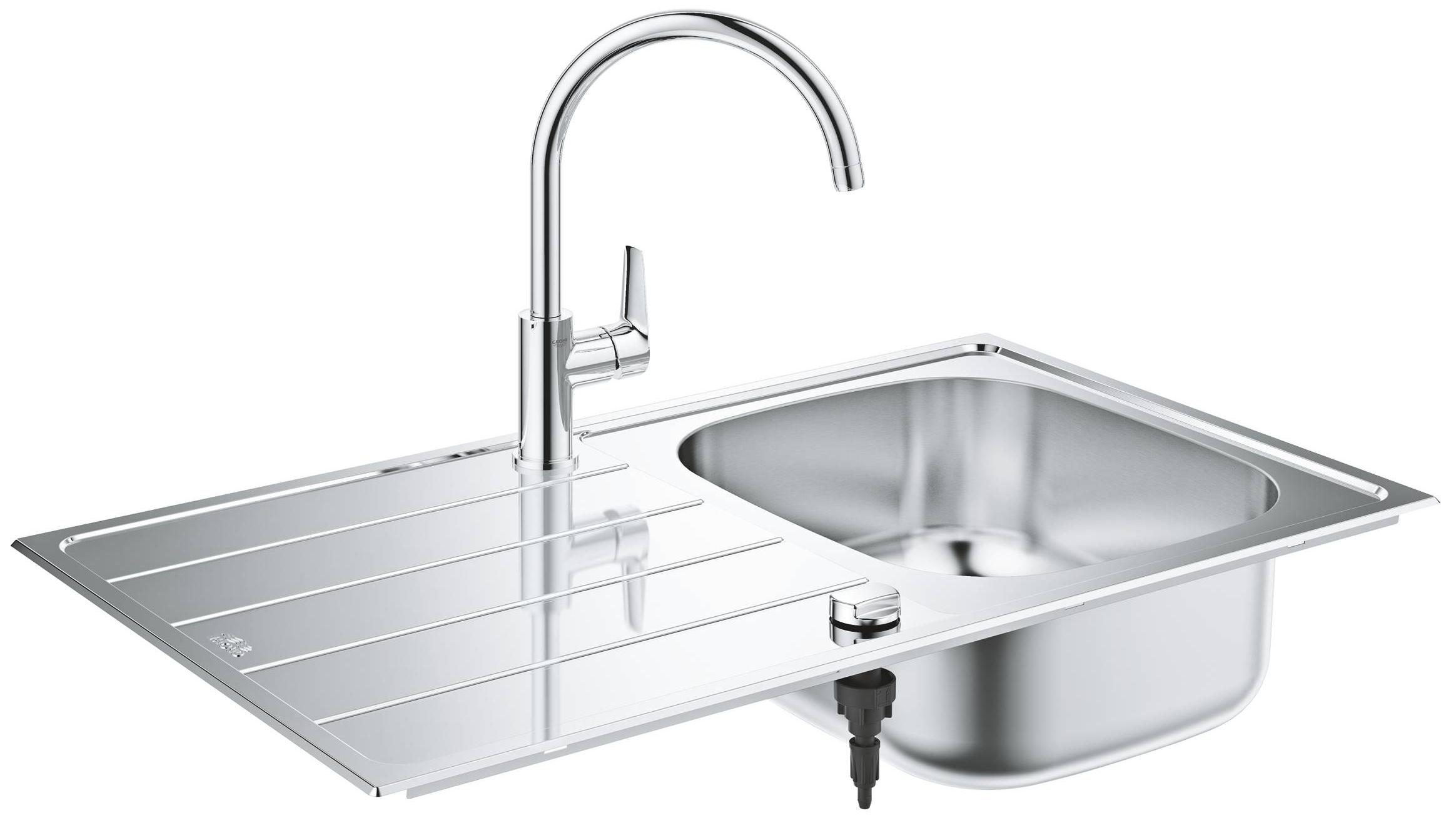 Набор GROHE K200 кухонная мойка 860x500 мм и смеситель BauEdge 31562SD1