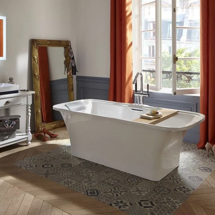 Ванна отдельностоящая Jacob Delafon Elite 180x85 см со сливом и ножками E6D034-00