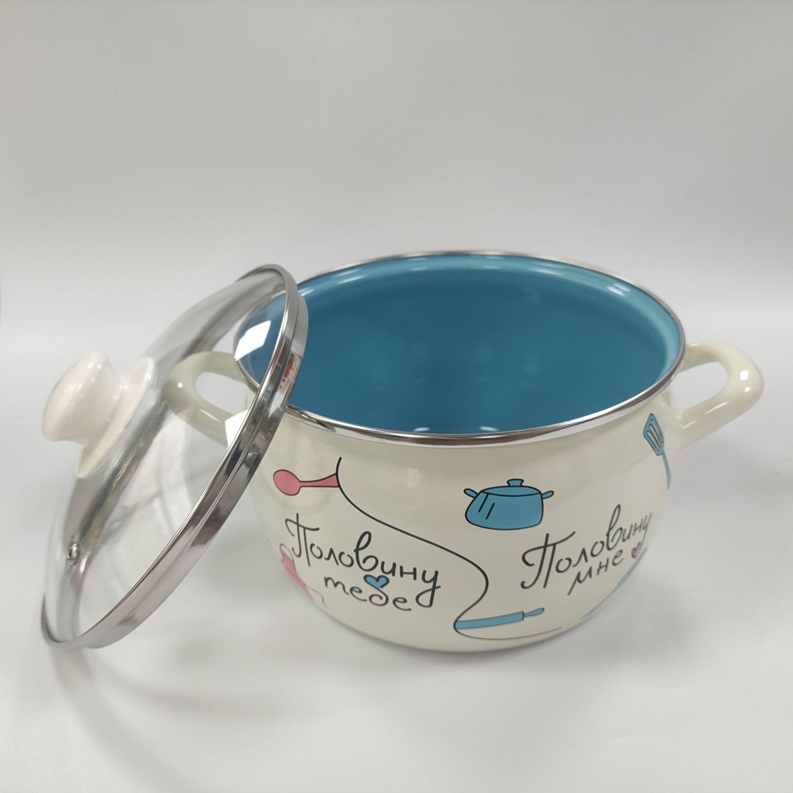 Кастрюля эмалированная Metrot Половинки 2.2 л 9294