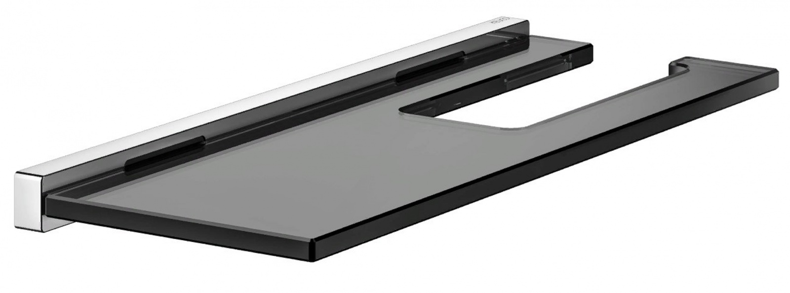 Держатель для туалетной бумаги с полочкой KEUCO EDITION 90 Square хром дымчатое стекло 19173018000