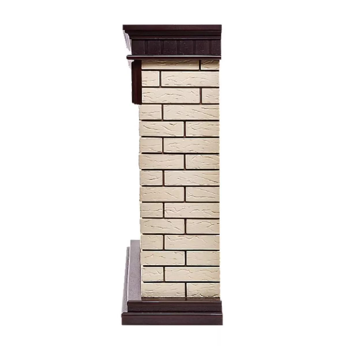 Портал для камина Firelight Bricks 30 камень бежевый шпон темный дуб 18794