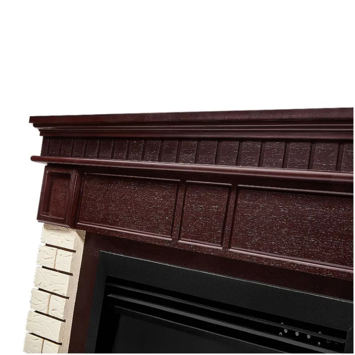 Портал для камина Firelight Bricks 30 камень бежевый шпон темный дуб 18794