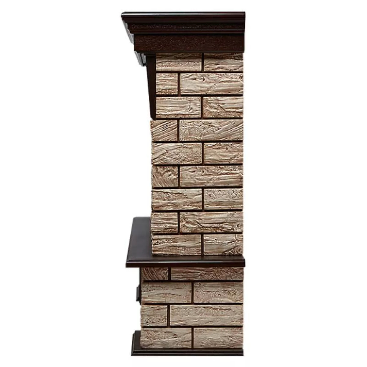 Портал для камина Firelight Forte Wood 25 коричневый камень / темный дуб 18813