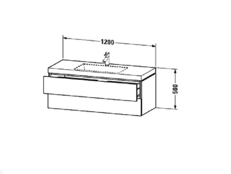 Тумба с раковиной Duravit L-Cube 1200x480x500 мм подвесная дуб темный брашированный LC6929O7272