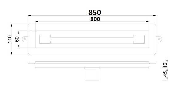 Душевой лоток Boheme 80 см матовое золото 983-80-MG