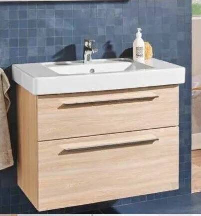 Тумба под раковину Villeroy & Boch Verity Design 750х450х575 мм с раковиной Subway 2.0 вяз импрессо 71758001/B02100PN