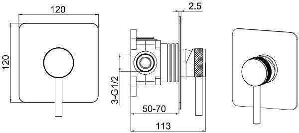 Смеситель для душа с внутренней частью Allen Brau Priority хром 5.31012-00