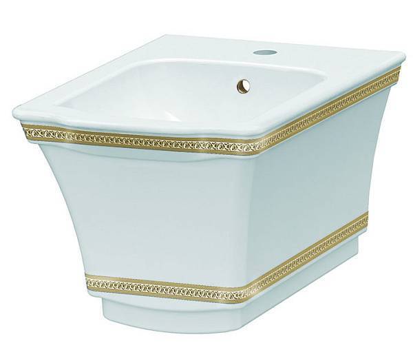 Биде подвесное Boheme Hermitage 37х52х40 см белый золото 953-G