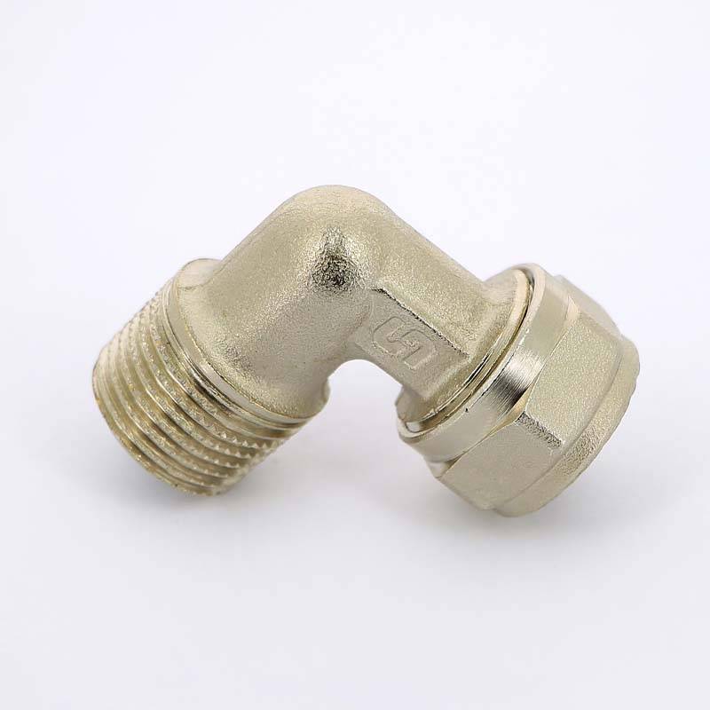 Угол обжимной никелированный Uni-Fitt 16х1/2 наружная резьба 665N6200