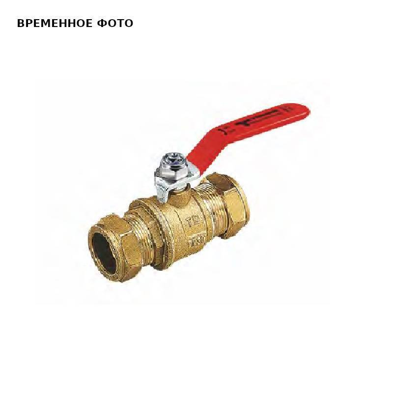 Кран шаровый обжимной Tiemme 2030 DZR 22 мм с рычагом 2030004