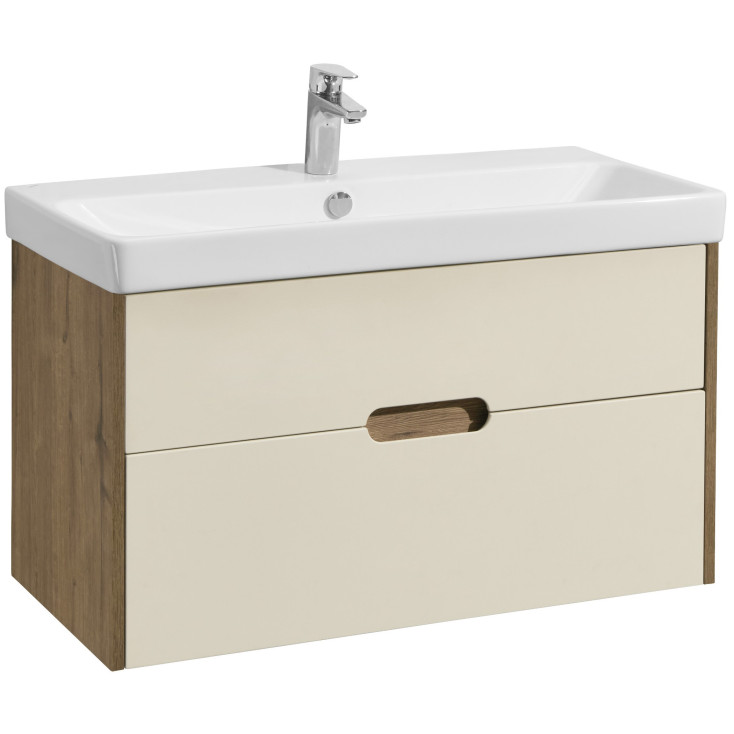 Комплект мебели для ванной Aquaton Оливия 90 Дуб веллингтон с раковиной Адриана 90 1A2544K0OLVG0