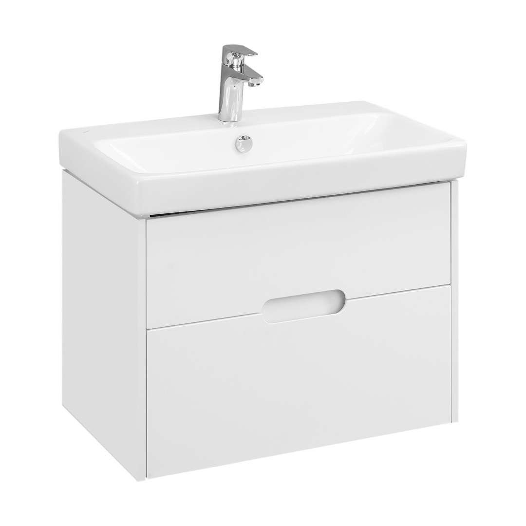 Тумба-умывальник с раковиной Aquaton Оливия 70 Белый матовый 1A2543K0OL010