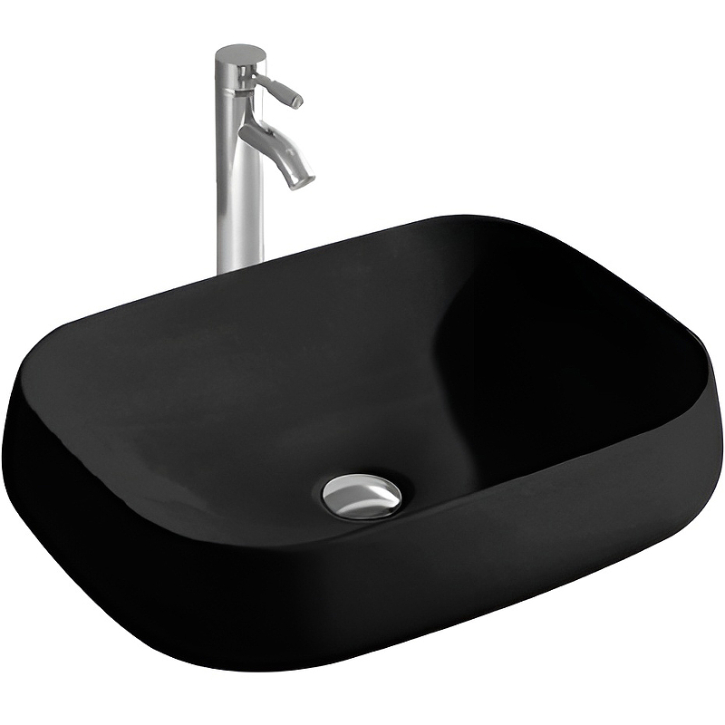 Раковина накладная Aquanet 560x420x140 мм матовый черный AQ5526-MB