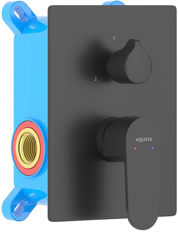 Смеситель для ванны Aquanet Oberon скрытого монтажа 2 режима матовый черный AQ1246MB