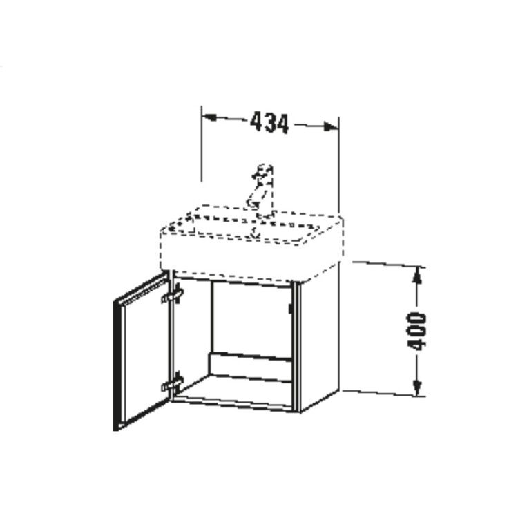 Тумба под раковину Duravit L-Cube 434x341x400 мм подвесная петли справа белый LC6245R2222