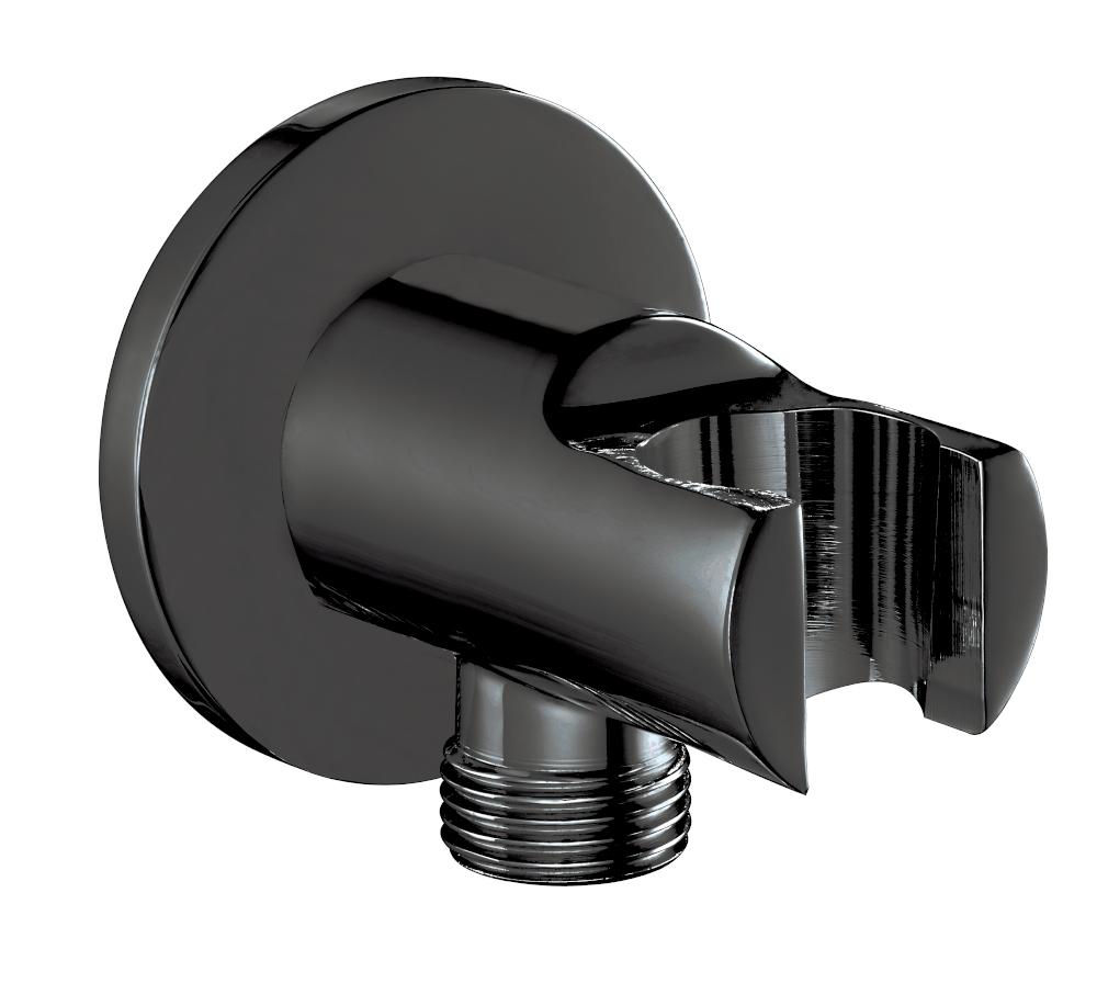 Шланговое подсоединение с держателем для душа TRES матовый черный 102199523C1EX