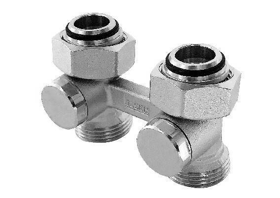 Вентиль запорный прямой H-образный EVR 3/4 Н ЕК-НГ ЕК никелированный 05.3411