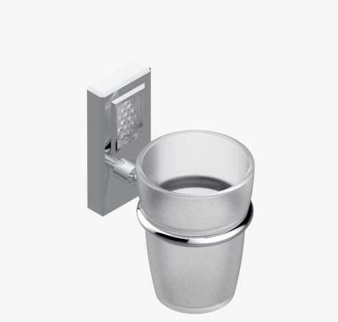 Стакан настенный THG Metropolis Clear crystal with lever цвет никель A2BB01536