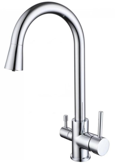 Смеситель для кухни Aquanet Вега с подключением к фильтру полукруглый излив хром AQ1085CR