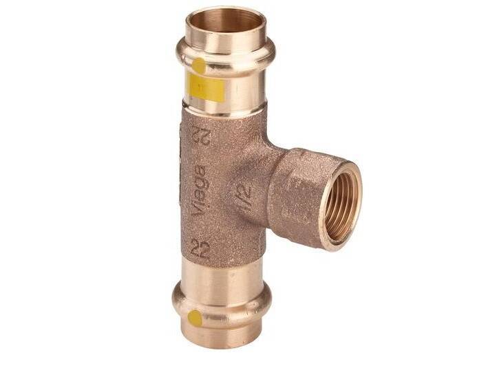 Тройник Viega Profipress G с SC-Contur 35x1/2x35 мм бронза 352769