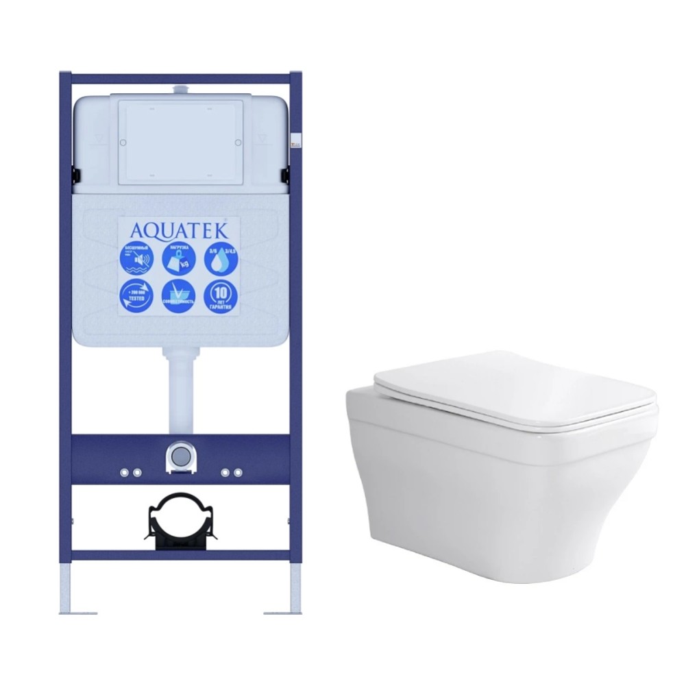 Комплект инсталляции AQUATEK АМАДЕО cm (рама INS-0000012, унитаз AQ1180-00) без кнопки INS-0000012/AQ1180-00