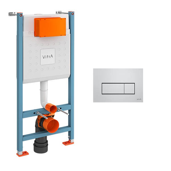 Комплект инсталляция VitrA Core 738-5800-01 и панель смыва Root S хром глянцевый 800-1875