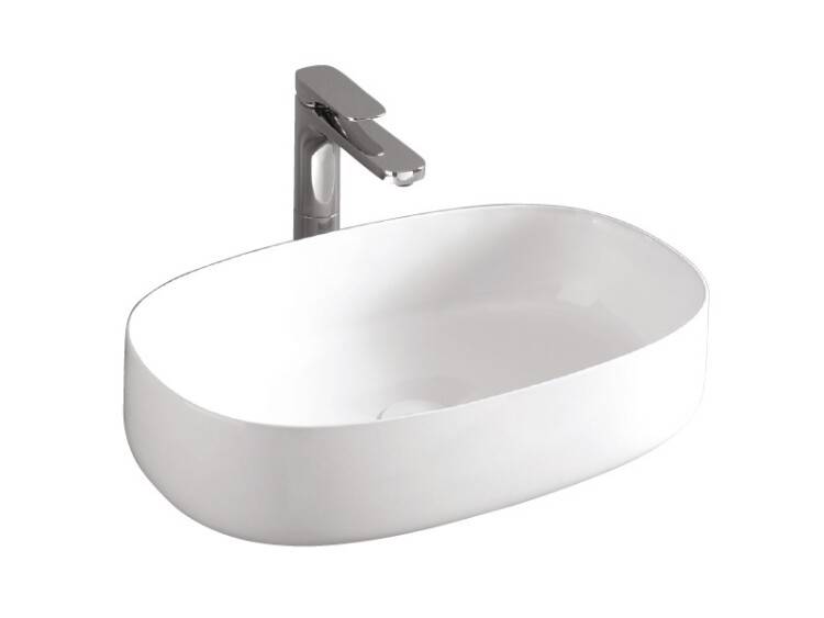 Раковина накладная Artceram Cognac 550x350x145 мм Saniglaze Glossy White COL0030134