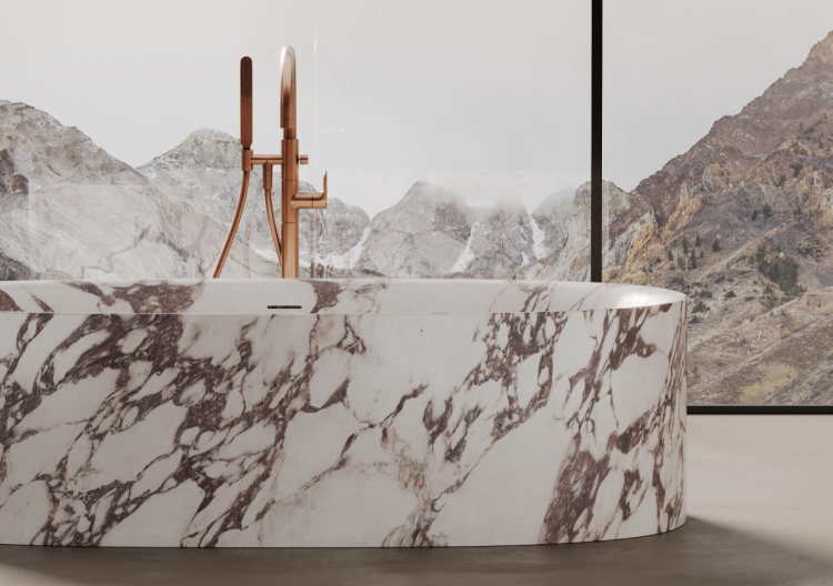 Ванна DEA Design Cremona 1800x950x500 мм отдельностоящая мрамор цвет Carrara DD1565 1800 CW