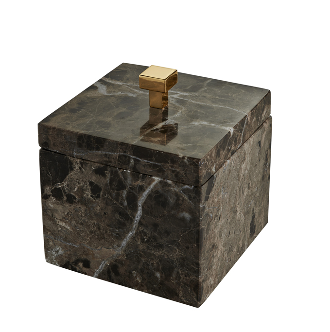 Контейнер настольный 3SC Palace 115х110х135 мм мрамор Emperador Dark/золото PA48AEMGD