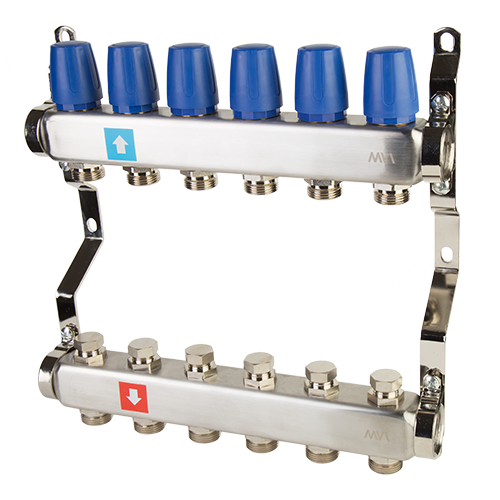 Коллекторная группа Hogart Premium 1 x 3/4 EK 6 выходов без расходомеров HOGMS40606